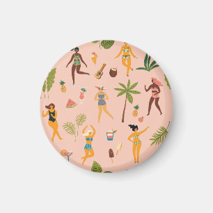 Imán Damas De Bañera: Danza Tropical Vintage