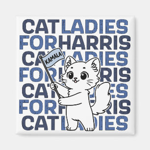 Imán Damas de Gatos para Kamala Harris Presidente 2024