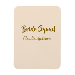 Imán Damas de honor nombre naranja dorado boda 