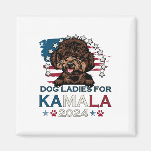 Imán Damas De Kamala Harris 2024 Poodle Dog America