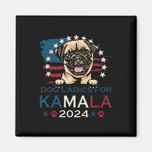 Imán Damas De Kamala Harris 2024 Pug Dog America