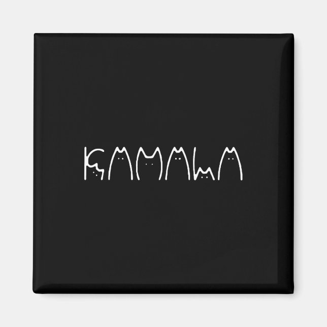 Imán Damas De Kamala Harris Cat Lettering 2024 Electi (Frente)
