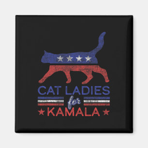 Imán Damas De Kamala, Un Gato Demócrata Divertido Para