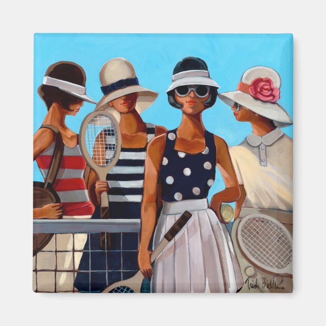 Imán Damas de tenis por Trish Biddle (Frente)