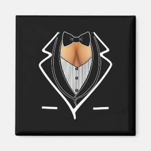 Imán Damas divertidas Cleavage Fiesta de Tuxedo Mardi G