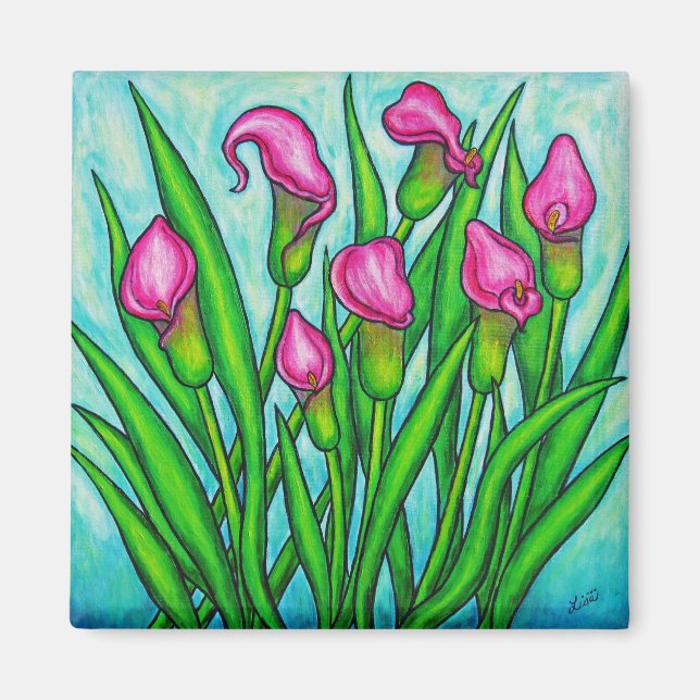 Imán Damas rosas - Calla Lily Floral Magnet (Frente)