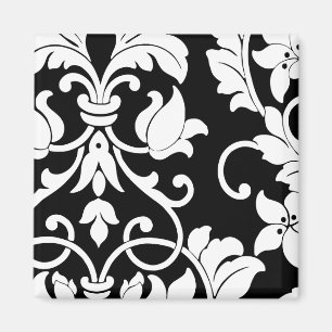 Imán Damasco blanco sobre negro