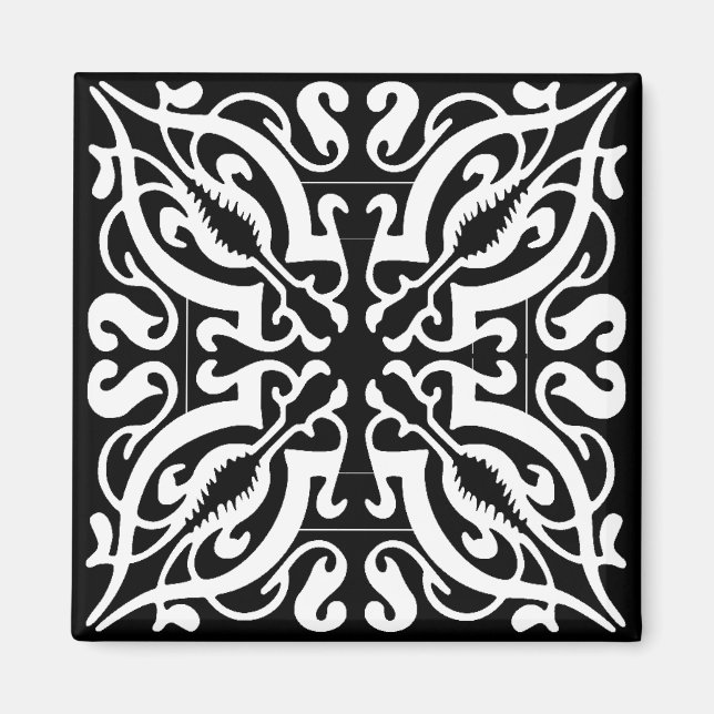 Imán Damasco en blanco y negro (Frente)