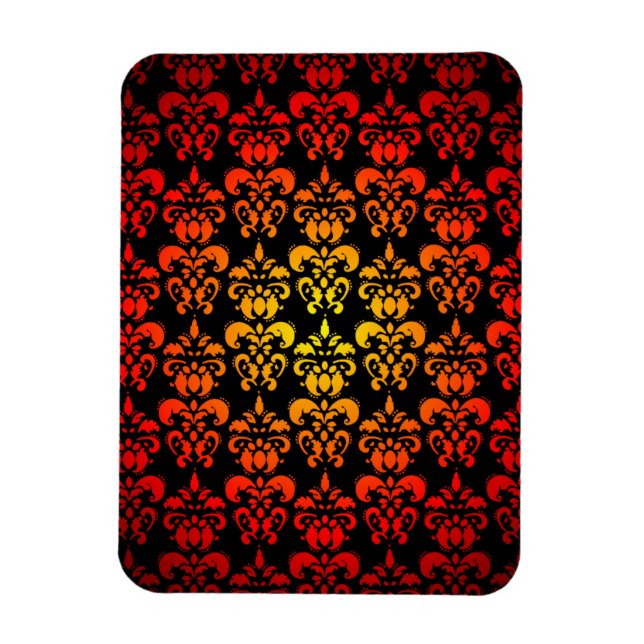 Imán Damasco rojo, amarillo y negro (Vertical)