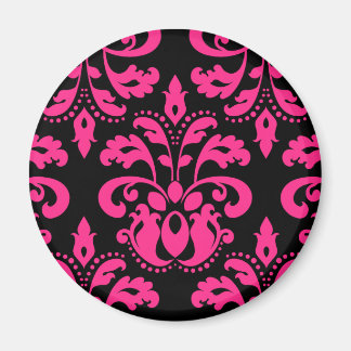 Imán Damasco victoriano de color rosa y negro caliente