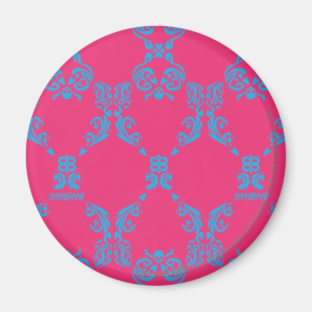 Imán Damask Aqua-Magenta (Frente)