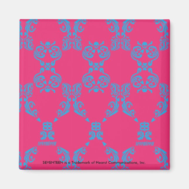 Imán Damask Aqua-Magenta (Frente)