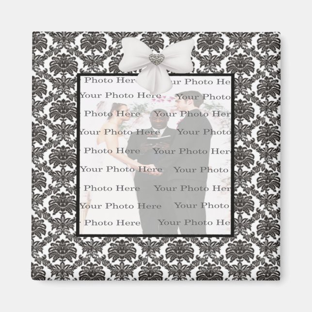 Imán Damask Elegance Boda Square Magnet (Frente)