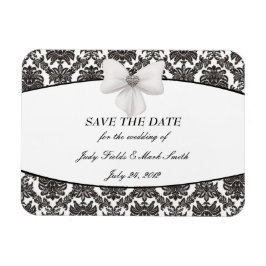 Imán Damask Elegance Wedding Save The Date Magnet