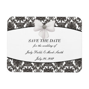 Imán Damask Elegance Wedding Save The Date Magnet