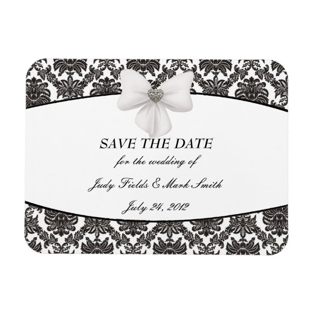 Imán Damask Elegance Wedding Save The Date Magnet (Horizontal)