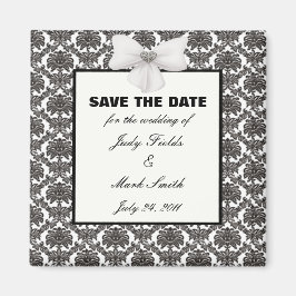Imán Damask Elegance Wedding Save The Date Magnet