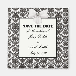 Imán Damask Elegance Wedding Save The Date Magnet