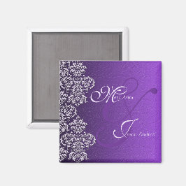 Imán Damask Royal Purple Boda Magnet