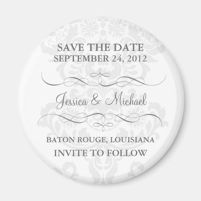 Imán Damask Save the Date (Frente)