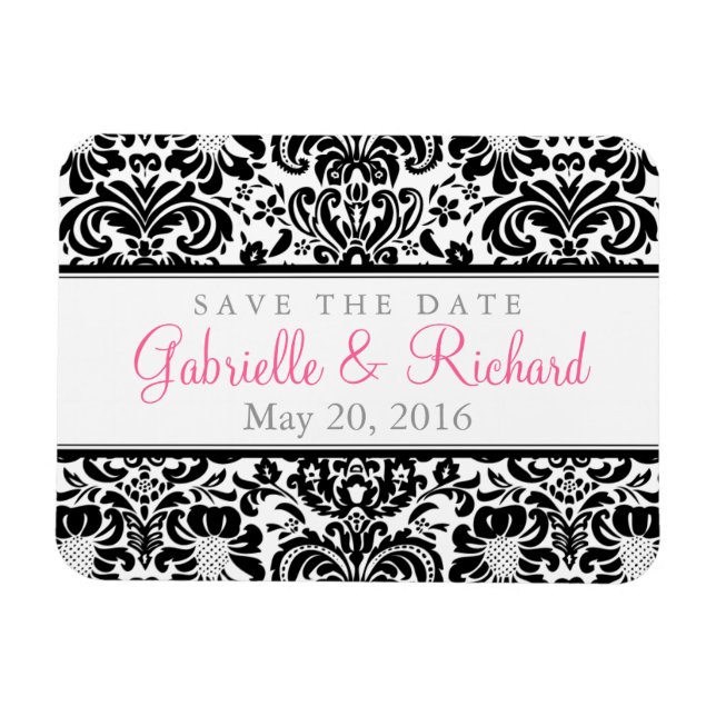 Imán Damask Save the Date Magnet (Horizontal)