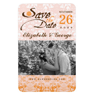 Imán Damask Vintage Lace Save The Date Photo Magnet