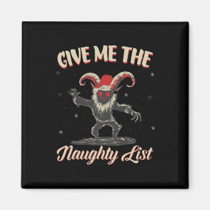 Imán Dame La Lista Traviesa Cute Krampus Navidad Oscura