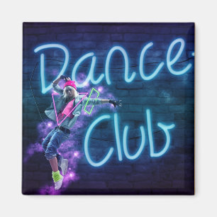 Imán Dance Club Neon Rótulo Magnet Dance Gift
