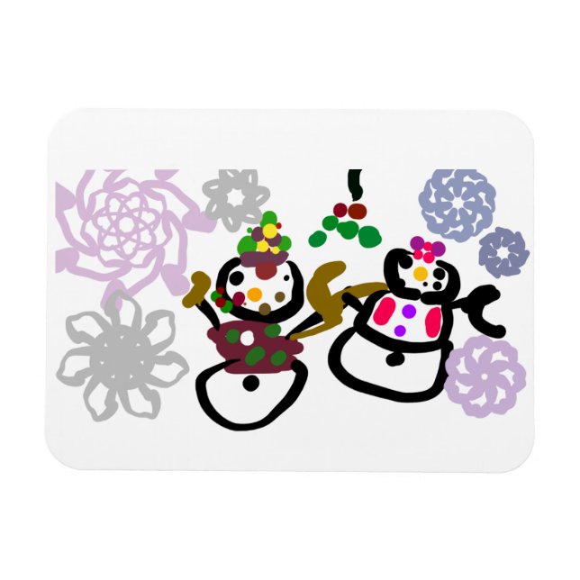 Imán Dance Snowman and Snowwoman (Horizontal)