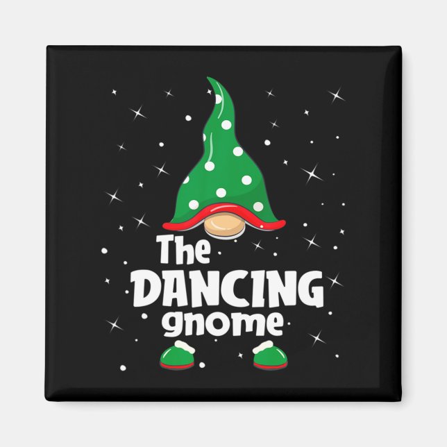 Imán Dancing Gnome Family Matching Christmas Funny Paja (Frente)
