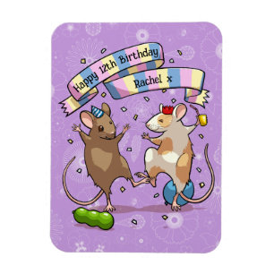 Imán Dancing Mice Name & Age Happy Birday Fiesta