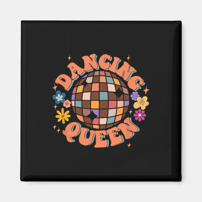 Imán Dancing Queen Retro Bridesmaids Disco Bachelo de l (Frente)