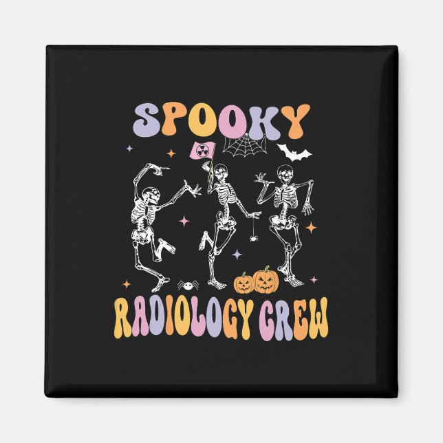 Imán Dancing Skeleton Spooky Radiology Crew X-ray Tech (Frente)