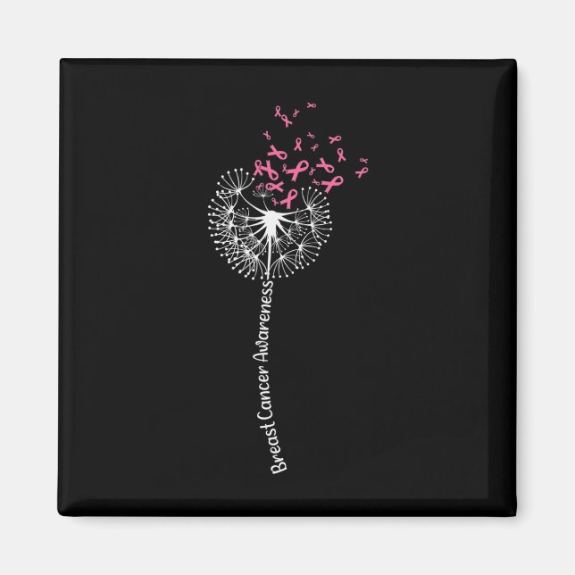 Imán Dandelion Cáncer de Mama Guerrero de Concienciació (Frente)