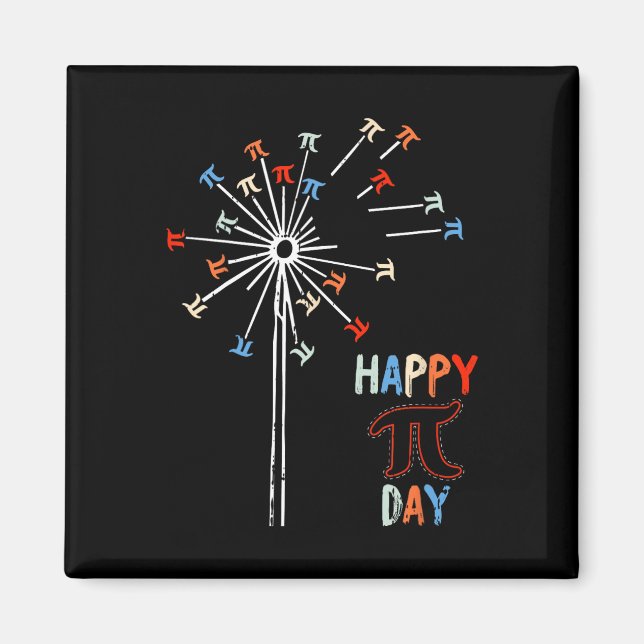Imán Dandelion Happy Pi Day Símbolos matemáticos Studen (Frente)