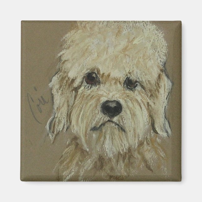 Imán Dandie Dinmont Terrier Dog Art Magnet (Frente)