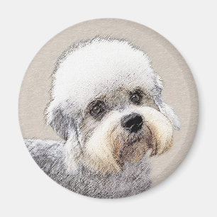 Imán Dandie Dinmont Terrier Pintura Original De Perro