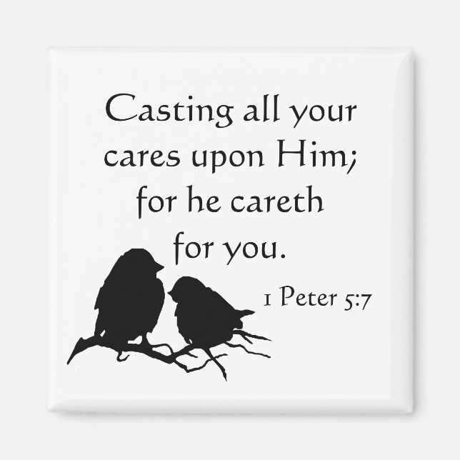 Imán Dando todos sus cuidados sobre él 1Peter 5:7 (Frente)