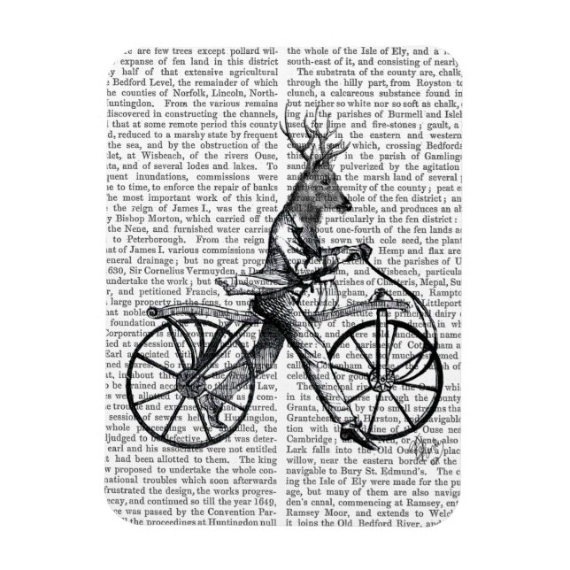 Imán Dandy Deer en bicicleta vieja (Vertical)