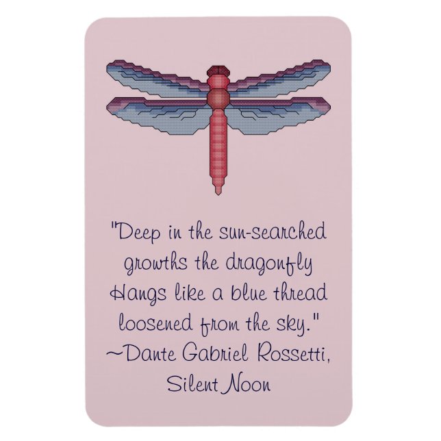 Imán Dante Gabriel Rossetti Dragonfly Cita Magnet (Vertical)