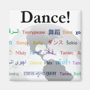 Imán Danza global - la lengua global (personalizable)