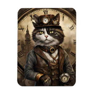Imán Dapper Steampunk Calico Cat