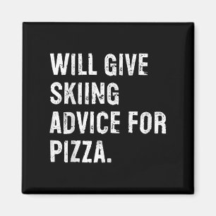 Imán Dará consejos de esquí para pizza divertido entren