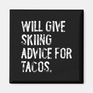 Imán Dará consejos de esquí para tacos divertido entren