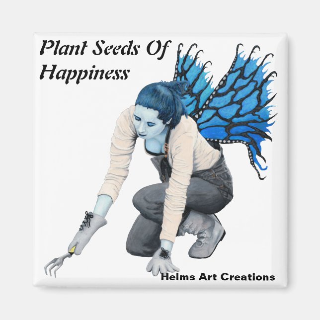 Imán Dark Fairy Garden Fantasy Art Button Magnet (Frente)