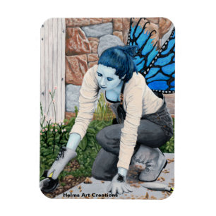 Imán Dark Fairy Gardener Fantasy Art Photo Magnet