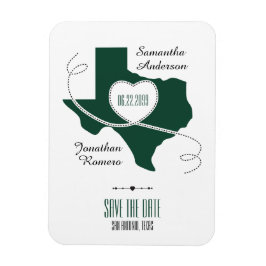 Imán Dark Green Texas Curling Ribbon Save the Date