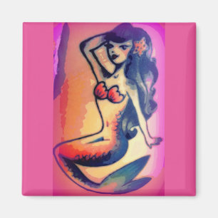 Imán dark-haired mermaid beauty pink