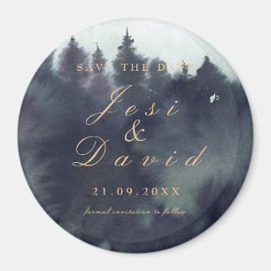 Imán Dark Moody Ethereal Forest Wedding Save The Date