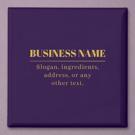 Imán Dark Purple & Gold Business Name o Greet